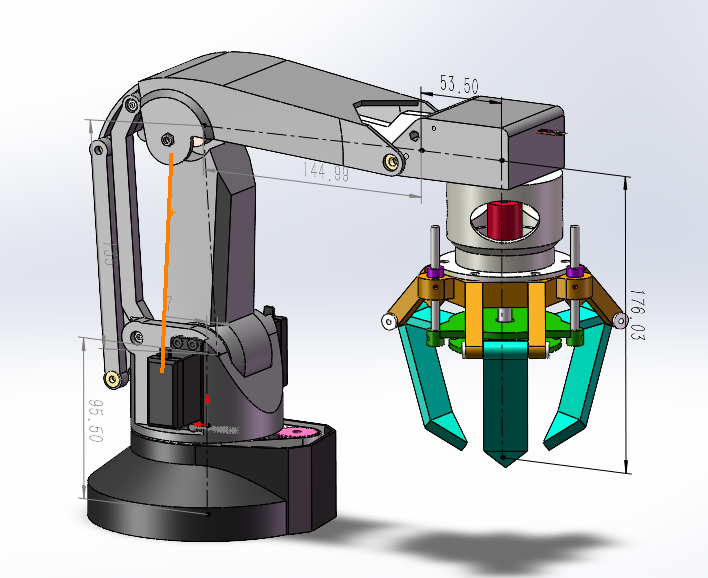 六轴机械臂（带抓手）运动学分析+轨迹规划的图1